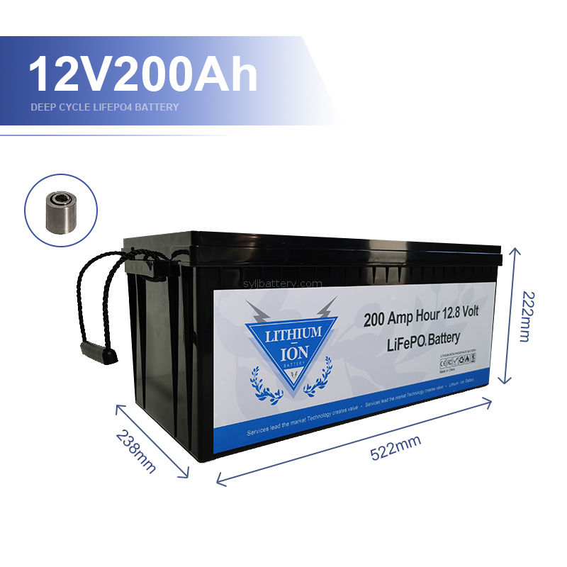 12V 200Ah LiFePO4 Lithium Battery, Built-in 200A BMS, Max.2560W Load Power, Up To 15000 Cycles & 10-Year Lifetime, Perfect for Solar Energy Storage, Backup Power, RV, Camping, Off-Grid